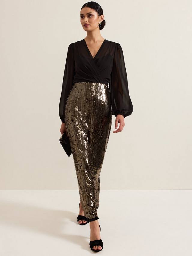 Макси-платье aniya с пайетками Phase Eight, черный/разноцветный
Макси-платье aniya с пайетками Phase Eight, черный/разноцветный