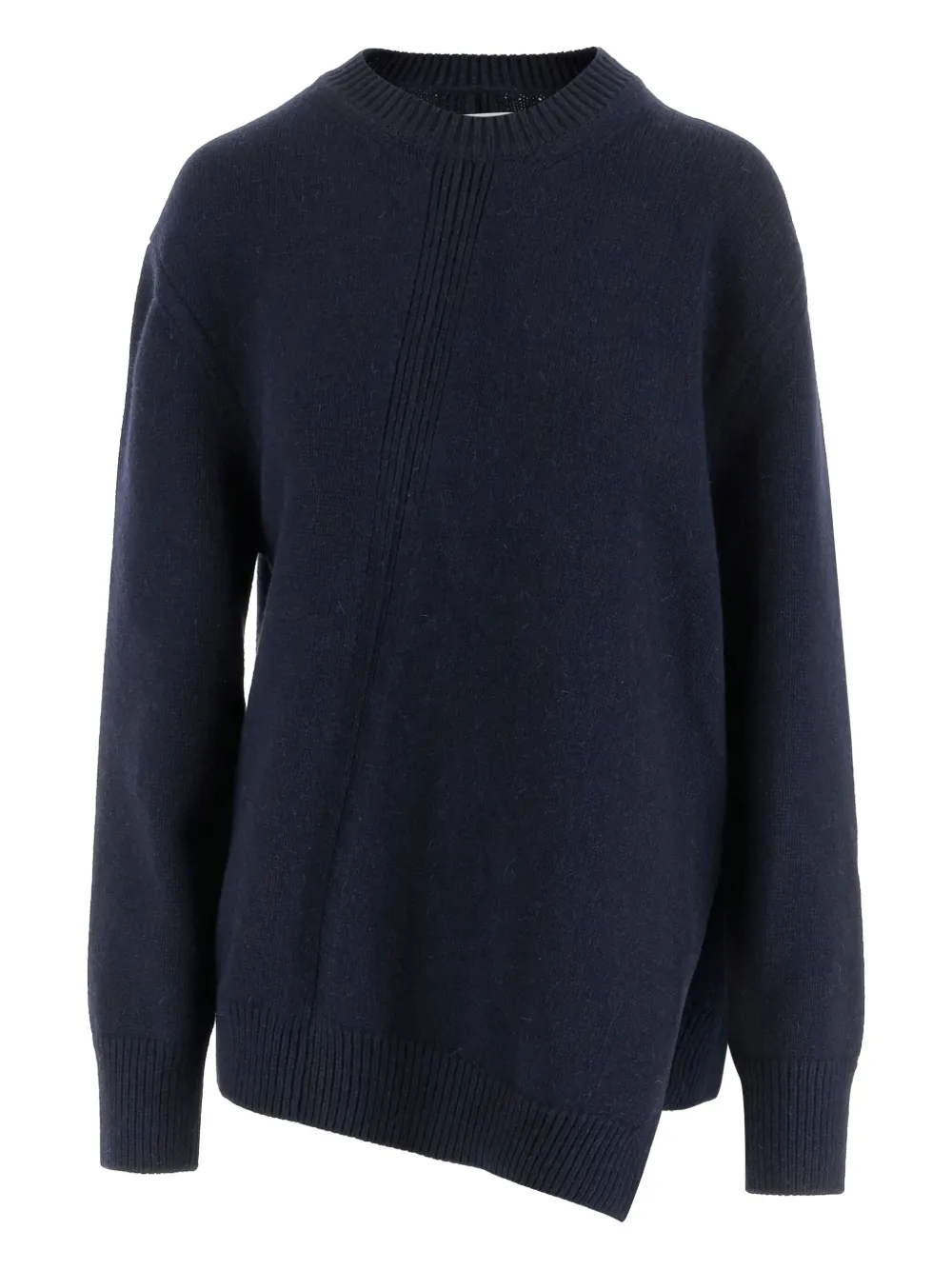 Свитер асимметричного кроя в рубчик JIL SANDER, синий
Свитер асимметричного кроя в рубчик JIL SANDER, синий