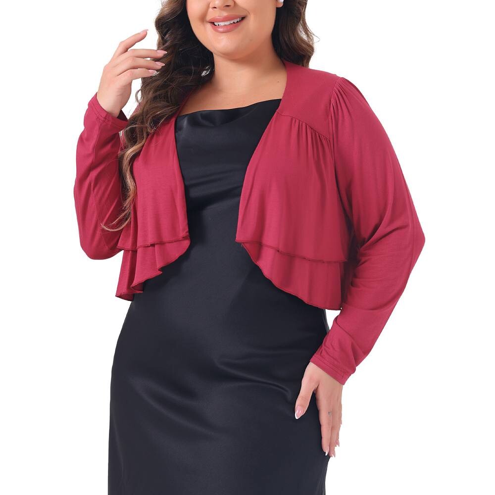 Кардиган больших размеров для женщин, с длинными рукавами, с открытым передом, укороченные плечи, болеро, кардиганы Agnes Orinda, цвет Burgundy
Кардиган больших размеров для женщин, с длинными рукавами, с открытым передом, укороченные плечи, болеро, кардиганы Agnes Orinda, цвет Burgundy