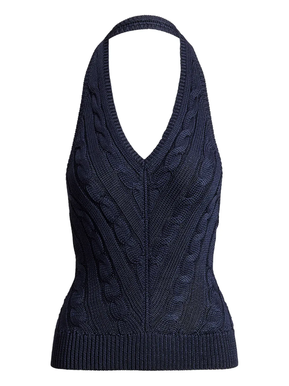 Топ фактурной вязки с вырезом халтер Ralph Lauren Collection, синий
Топ фактурной вязки с вырезом халтер Ralph Lauren Collection, синий