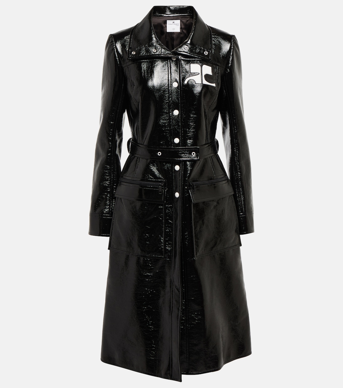 Тренчкот из хлопковой смеси с логотипом Courrèges, черный
Тренчкот из хлопковой смеси с логотипом Courrèges, черный