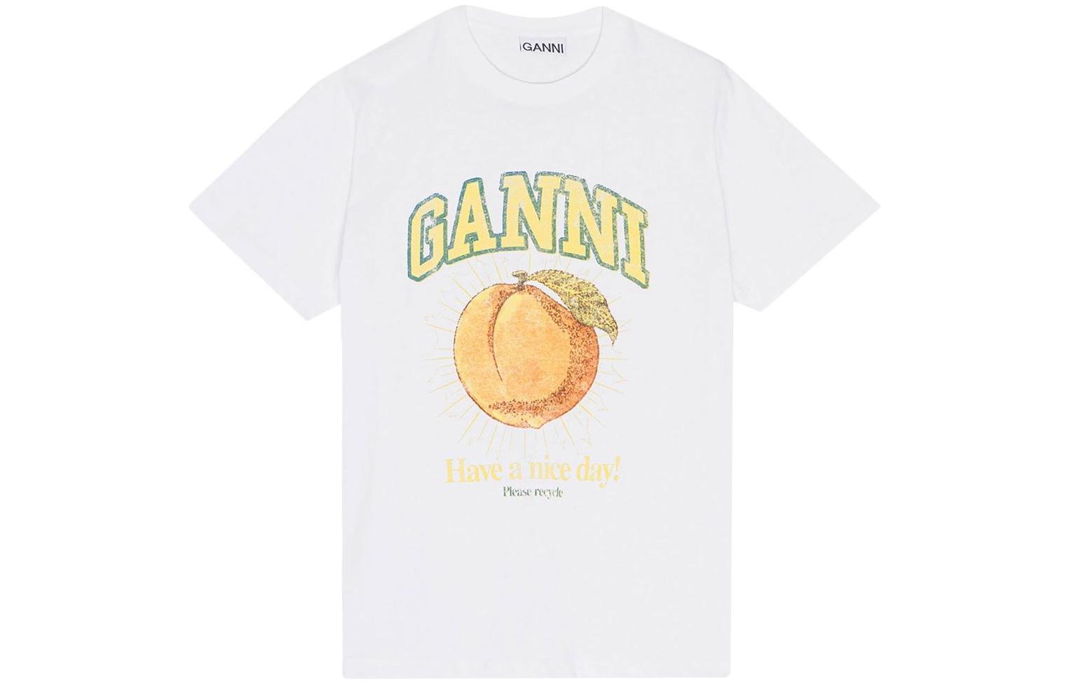 Футболка с принтом логотипа GANNI, белая
Футболка с принтом логотипа GANNI, белая
