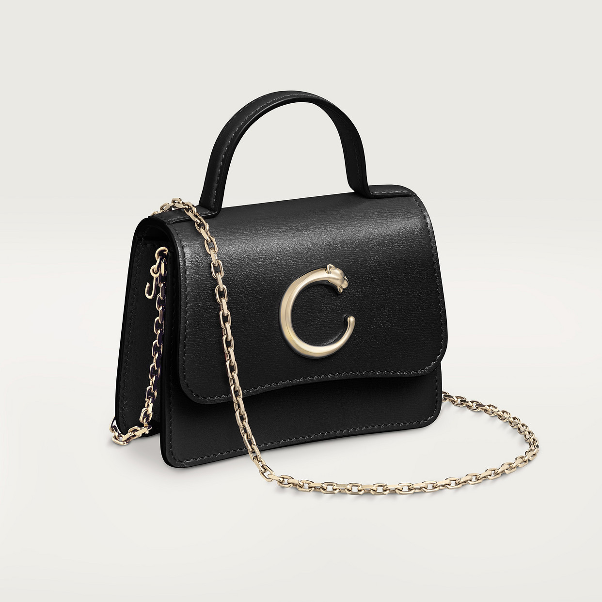 Мини-сумка Cartier Sac chaine micro modèle, Panthère C de Cartier, черная телячья кожа
Мини-сумка Cartier Sac chaine micro modèle, Panthère C de Cartier, черная телячья кожа