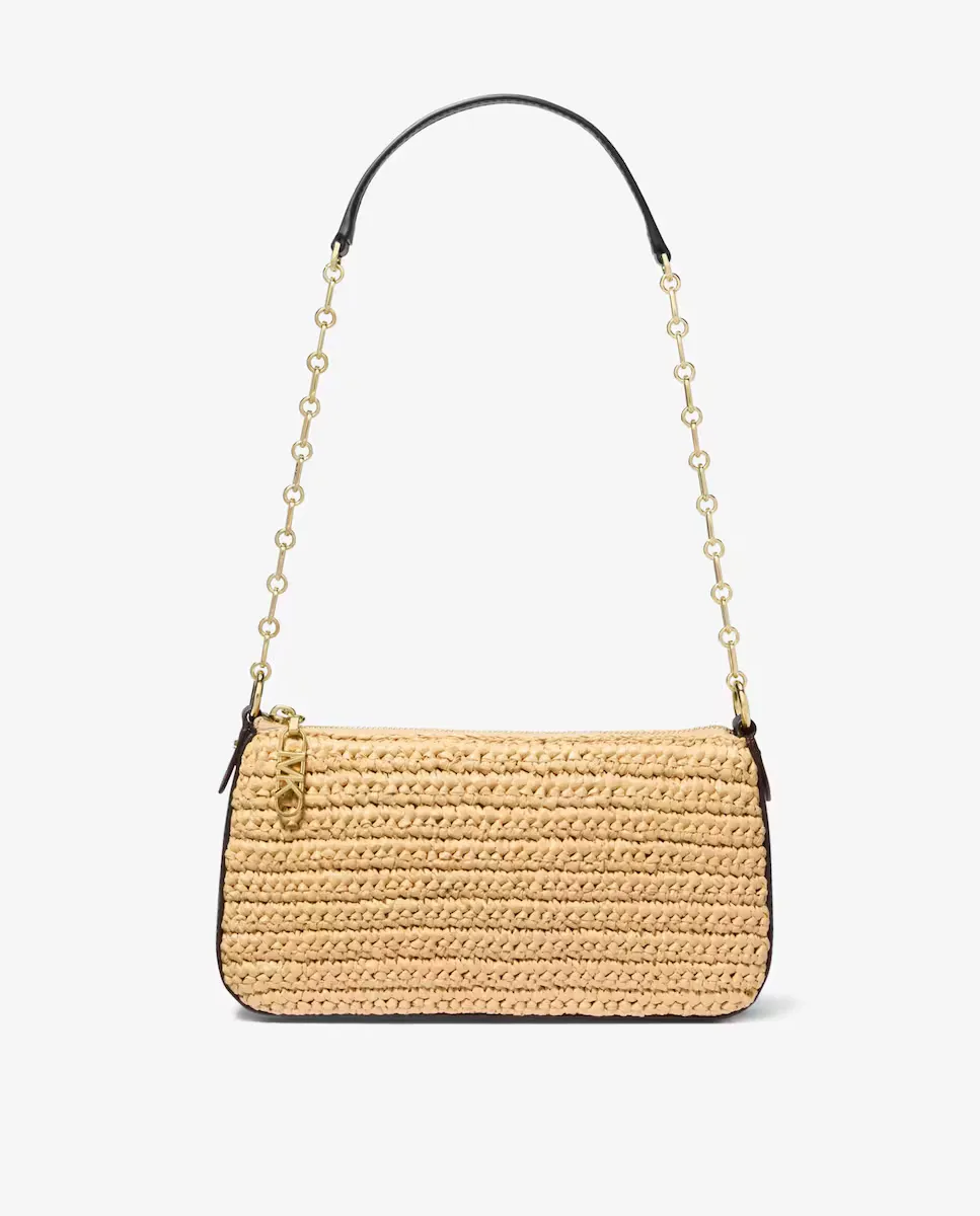 Сумка-кошелек из плетеной соломы Michael Michael Kors, черный
Сумка-кошелек из плетеной соломы Michael Michael Kors, черный