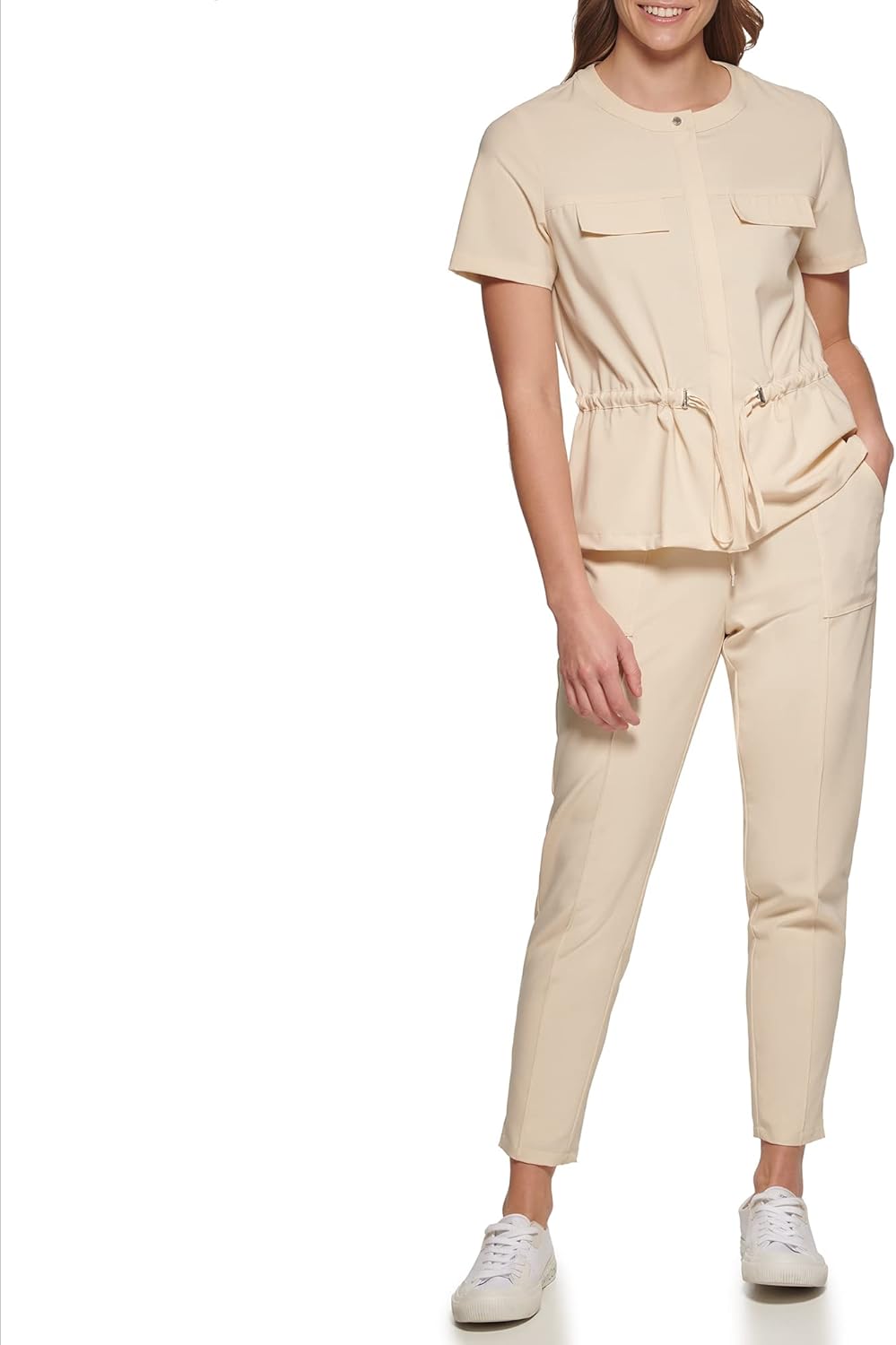 Женская мягкая повседневная рубашка Calvin Klein с коротким рукавом и приталенной талией, Wheat
Женская мягкая повседневная рубашка Calvin Klein с коротким рукавом и приталенной талией, Wheat