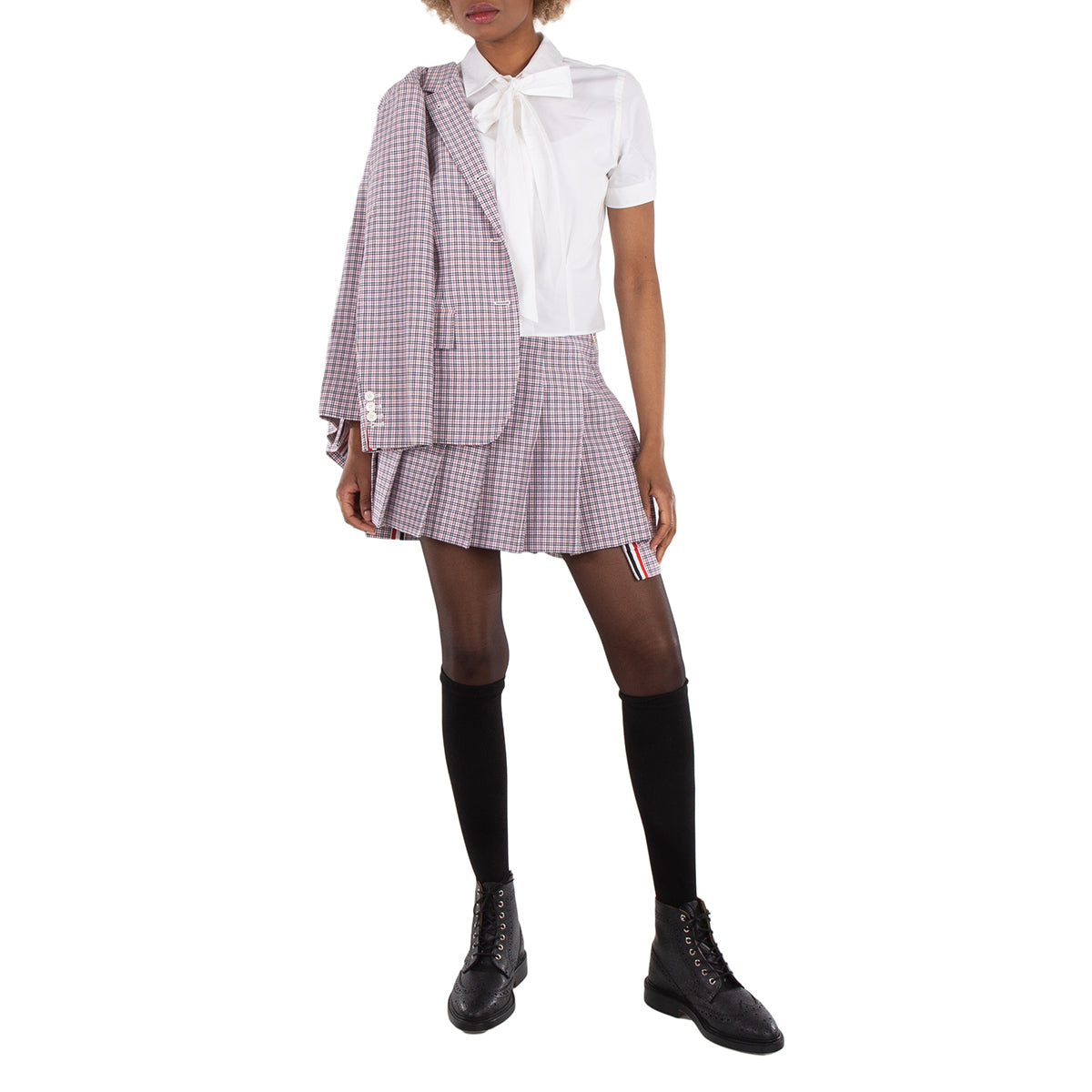 Клетчатая плиссированная мини-юбка Thom Browne
Клетчатая плиссированная мини-юбка Thom Browne