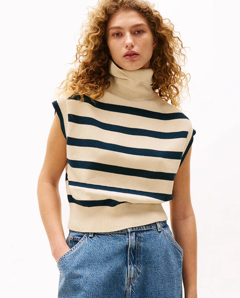 TH X SRG Женский свитер с высоким воротником без рукавов Tommy Hilfiger, синий 
TH X SRG Женский свитер с высоким воротником без рукавов Tommy Hilfiger, синий