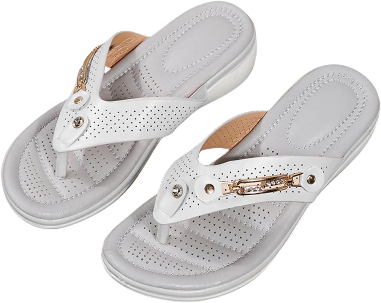 Летние женские шлепанцы модного дизайна с наклонным каблуком, металлической пряжкой, повседневные удобные с низкой танкеткой, легкие, нескользящие, пляжные открытые с поддержкой свода стопы Kajxz, белый
Летние женские шлепанцы модного дизайна с наклонным каблуком, металлической пряжкой, повседневные удобные с низкой танкеткой, легкие, нескользящие, пляжные открытые с поддержкой свода стопы Kajxz, белый