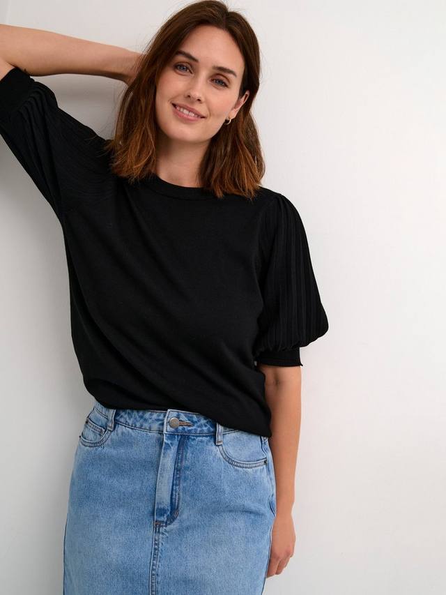 Одинокий приталенный джемпер с коротким рукавом KAFFE, глубокий черный
Одинокий приталенный джемпер с коротким рукавом KAFFE, глубокий черный