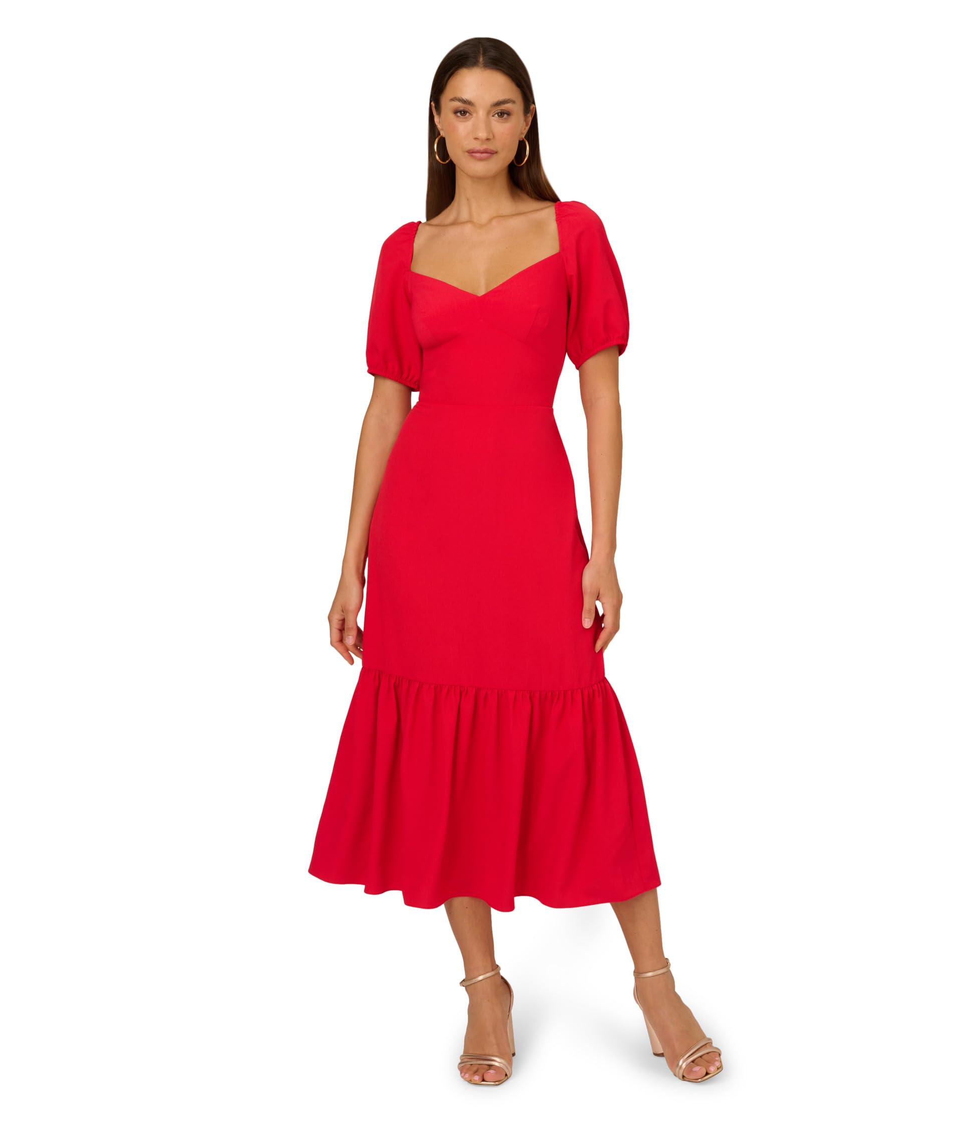 Платье Adrianna Papell Puff Sleeve Midi Dress, Scarlet
Платье Adrianna Papell Puff Sleeve Midi Dress, Scarlet