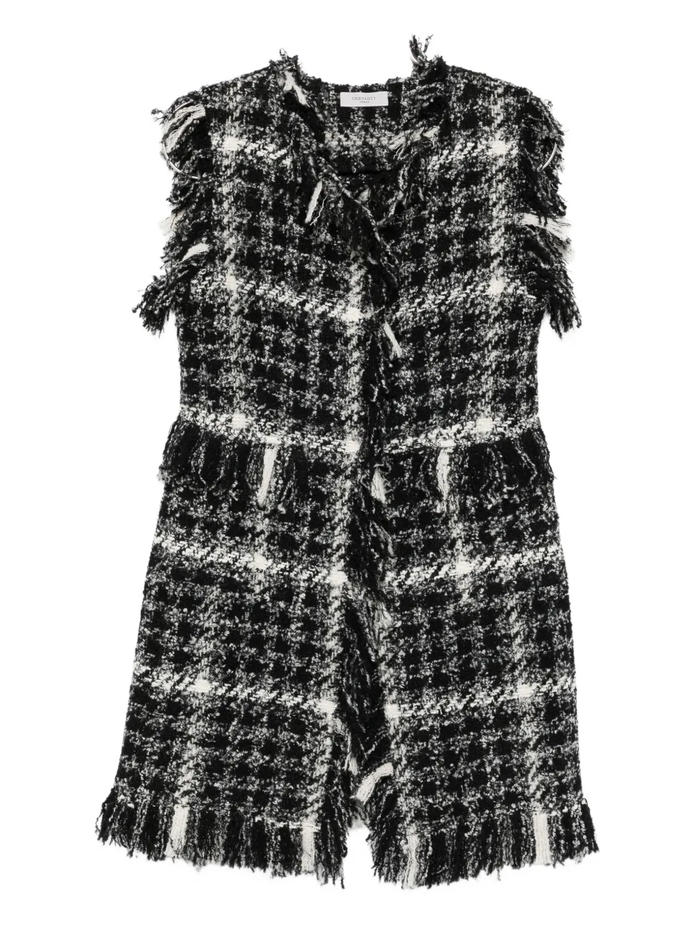 Твидовое пальто с бахромой Charlott, черный 
Твидовое пальто с бахромой Charlott, черный