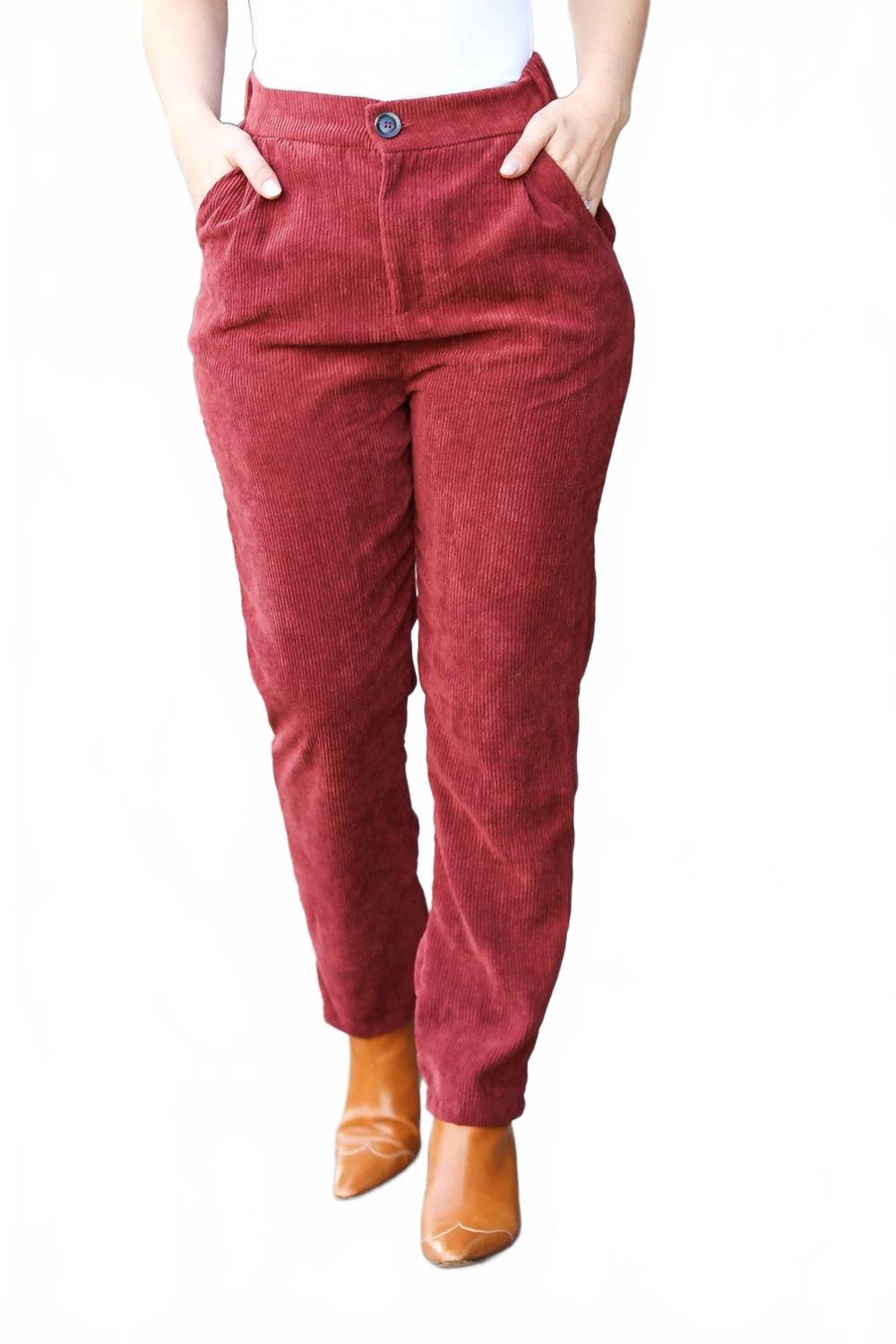 Женские вельветовые брюки с высокой талией бордового цвета Zenana, бургундия
Женские вельветовые брюки с высокой талией бордового цвета Zenana, бургундия