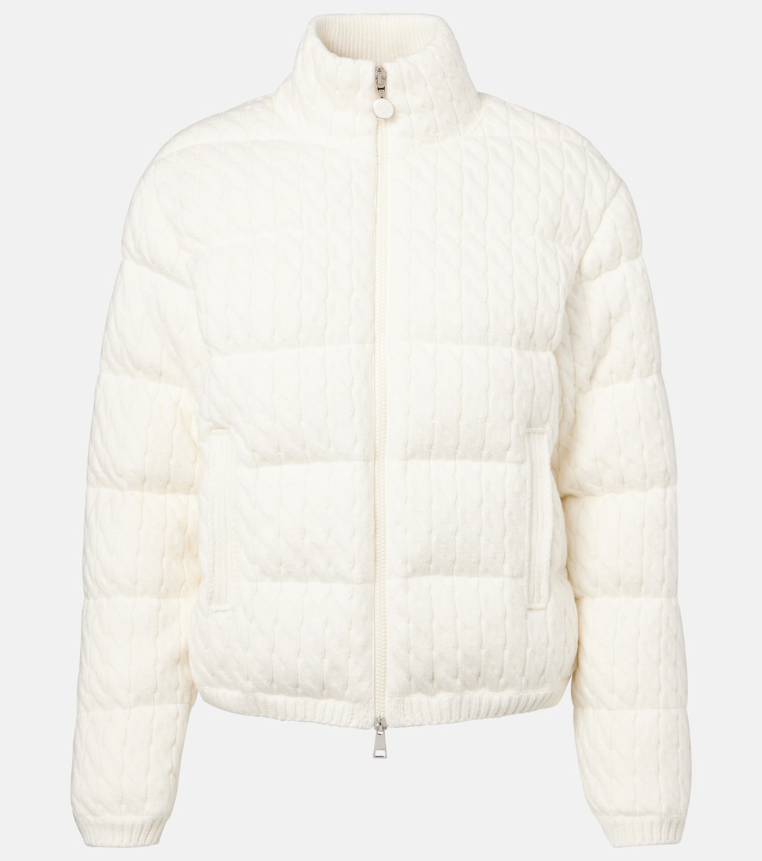 Пуховик из смесовой хлопковой ткани Moncler, белый
Пуховик из смесовой хлопковой ткани Moncler, белый