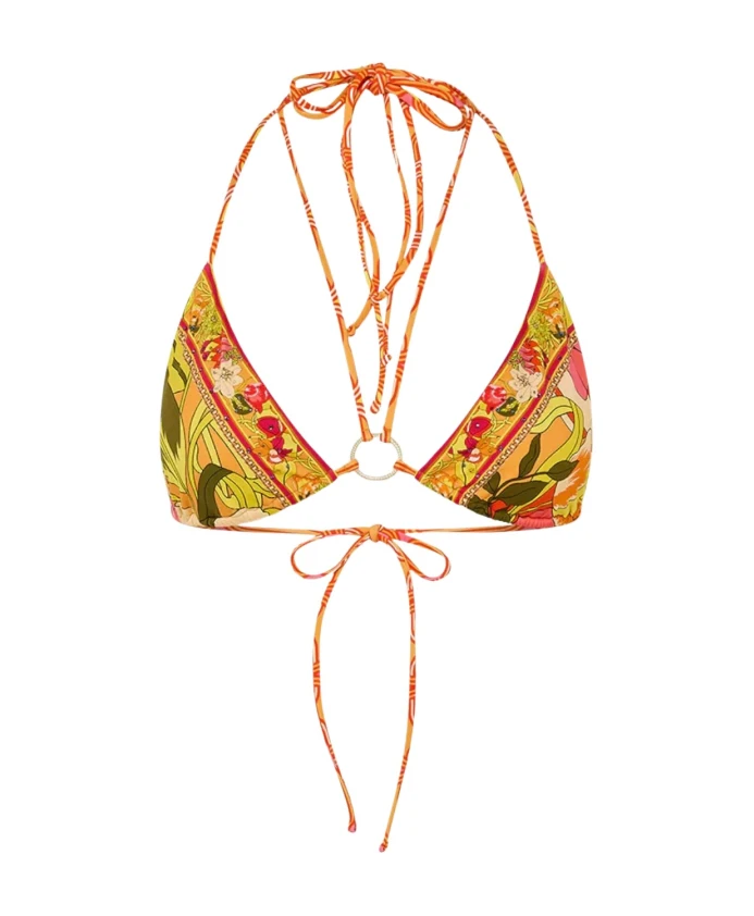 Топ бикини с цветочным принтом и завязками Camilla, оранжевый
Топ бикини с цветочным принтом и завязками Camilla, оранжевый