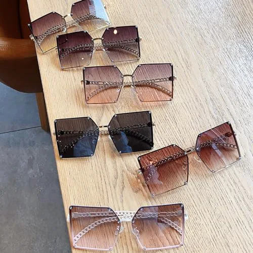 Солнцезащитные очки с градиентным покрытием, металлические, увеличенные, квадратные, модная оправа, заклепки, линзы, дужки из сплава, цепочка MTZJH, Brown
Солнцезащитные очки с градиентным покрытием, металлические, увеличенные, квадратные, модная оправа, заклепки, линзы, дужки из сплава, цепочка MTZJH, Brown