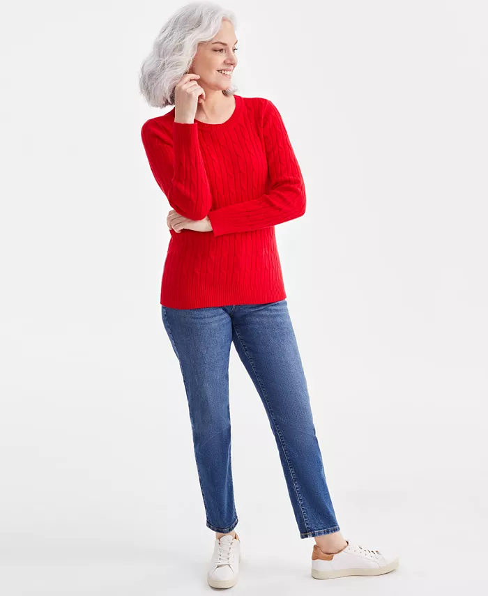 Женский хлопковый свитер с косой вязкой, PXS-4X, создано для Macy's Style & Co
Женский хлопковый свитер с косой вязкой, PXS-4X, создано для Macy's Style & Co