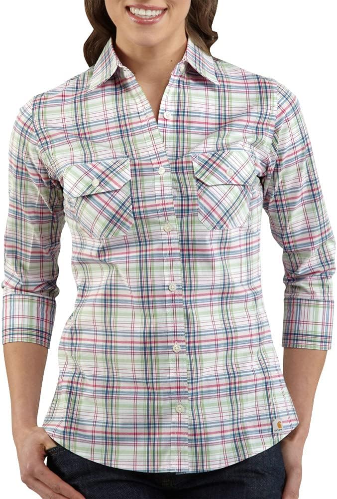 Carhartt женская рубашка с закатанными рукавами из поплина в клетку, Seafoam
Carhartt женская рубашка с закатанными рукавами из поплина в клетку, Seafoam