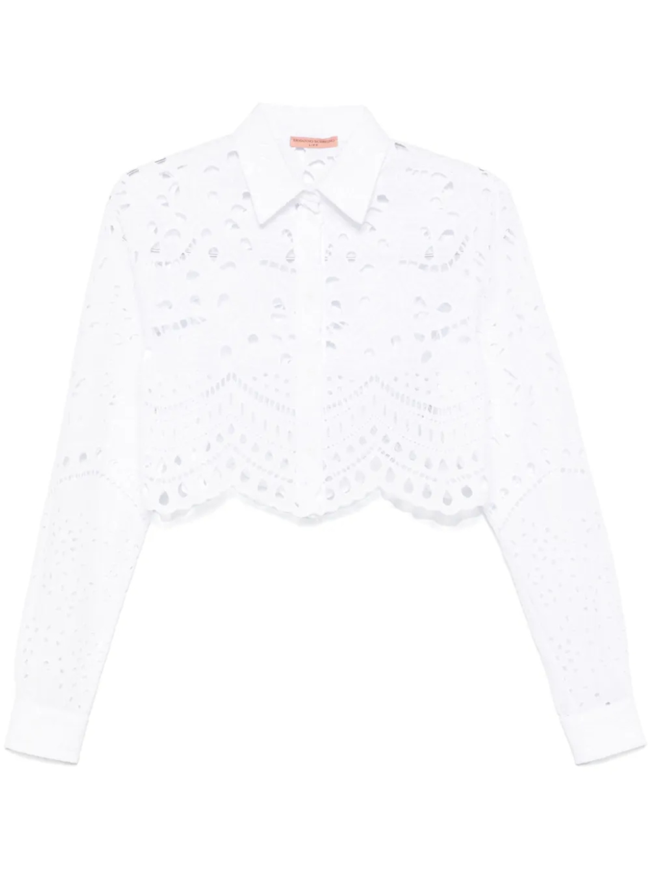 Рубашка Ermanno Scervino из английской вышивки, белый
Рубашка Ermanno Scervino из английской вышивки, белый