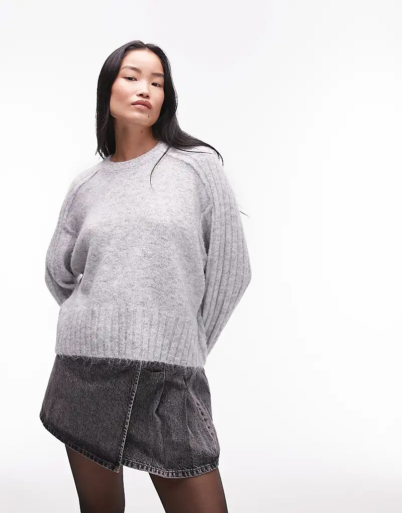Свободный джемпер с отделкой в рубчик серого цвета Topshop
Свободный джемпер с отделкой в рубчик серого цвета Topshop