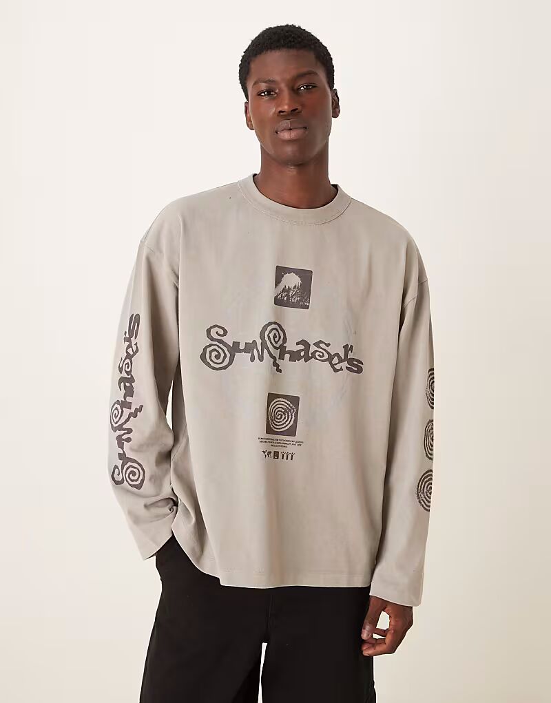 Футболка с длинным рукавом с принтом в виде солнца цвета «вымытый камень» Asos Design
Футболка с длинным рукавом с принтом в виде солнца цвета «вымытый камень» Asos Design