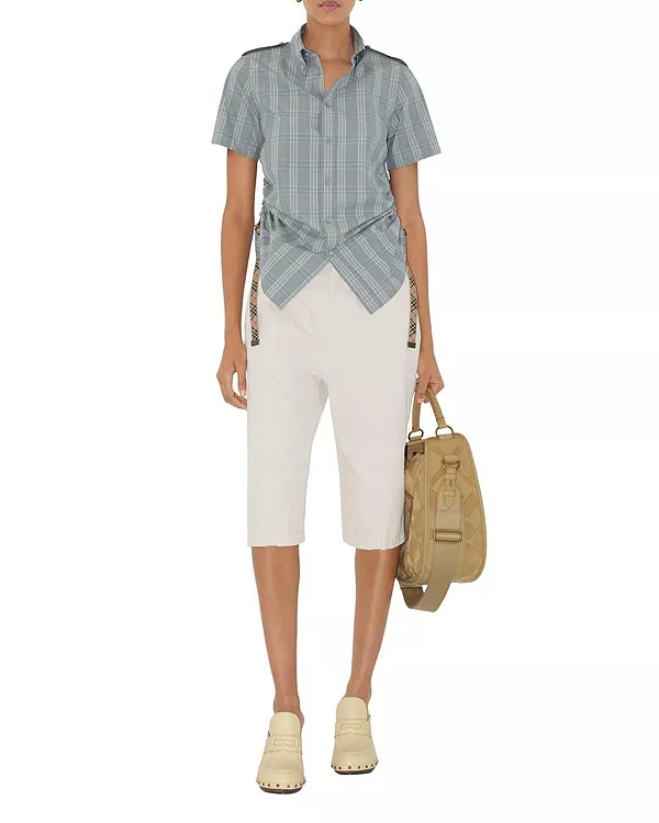 Хлопковая рубашка приталенного кроя в клетку Burberry, синий
Хлопковая рубашка приталенного кроя в клетку Burberry, синий