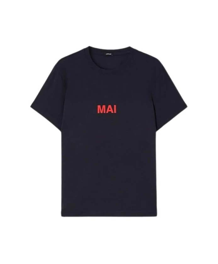 Синяя хлопковая футболка may e semper Aspesi, синий
Синяя хлопковая футболка may e semper Aspesi, синий