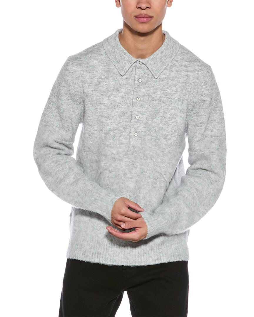 Свитер-поло Helmut Lang из смесовой шерсти с начесом, серый
Свитер-поло Helmut Lang из смесовой шерсти с начесом, серый