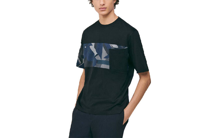 Футболка мужская черная Hermes, черный 
Футболка мужская черная Hermes, черный