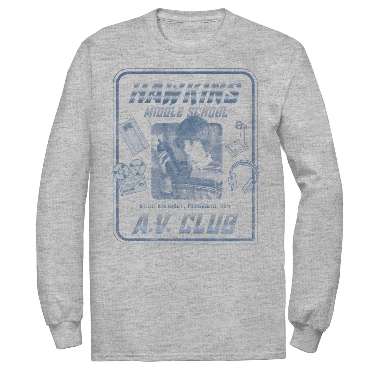 Мужской сериал Netflix «Очень странные дела» Майк Уиллер Хокинс A.V. Клубная футболка Licensed Character 
Мужской сериал Netflix «Очень странные дела» Майк Уиллер Хокинс A.V. Клубная футболка Licensed Character