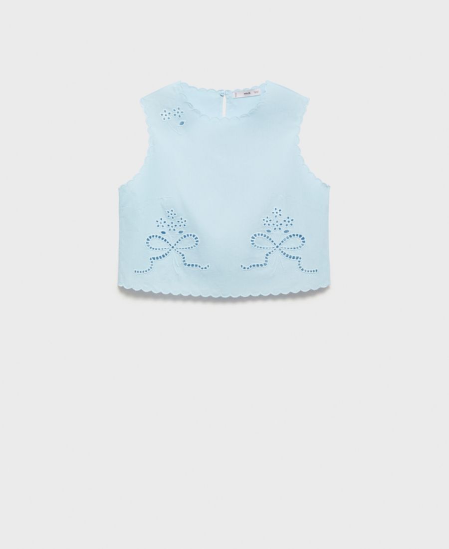 Женский укороченный топ с вышивкой MANGO, Sky Blue
Женский укороченный топ с вышивкой MANGO, Sky Blue