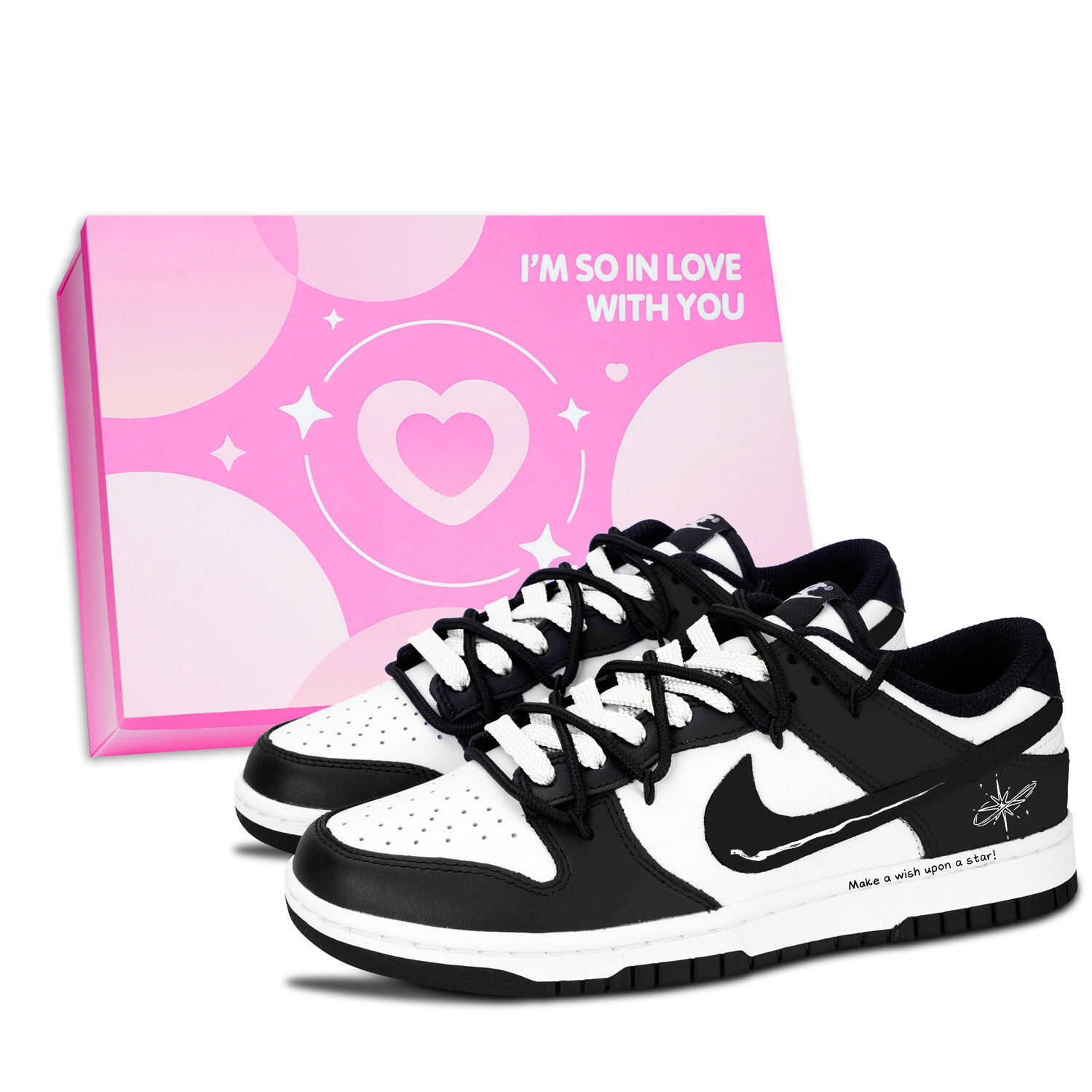 Dunk White, Wish Shooting Star устойчивые к истиранию низкие скейтборд-кроссовки Unisex Nike, черный
Dunk White, Wish Shooting Star устойчивые к истиранию низкие скейтборд-кроссовки Unisex Nike, черный