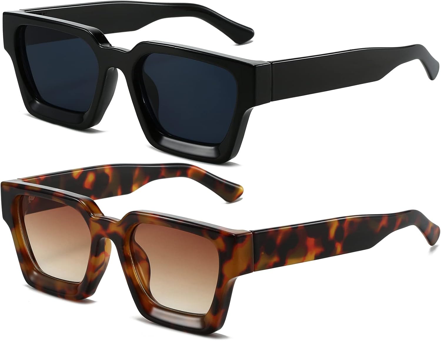 Солнцезащитные очки AIEYEZO квадратной формы для женщин и мужчин, квадратная оправа с толстой рамой, простой дизайнерский стиль, 2 Pack (Black + Tortoise/Brown Gradient)
Солнцезащитные очки AIEYEZO квадратной формы для женщин и мужчин, квадратная оправа с толстой рамой, простой дизайнерский стиль, 2 Pack (Black + Tortoise/Brown Gradient)