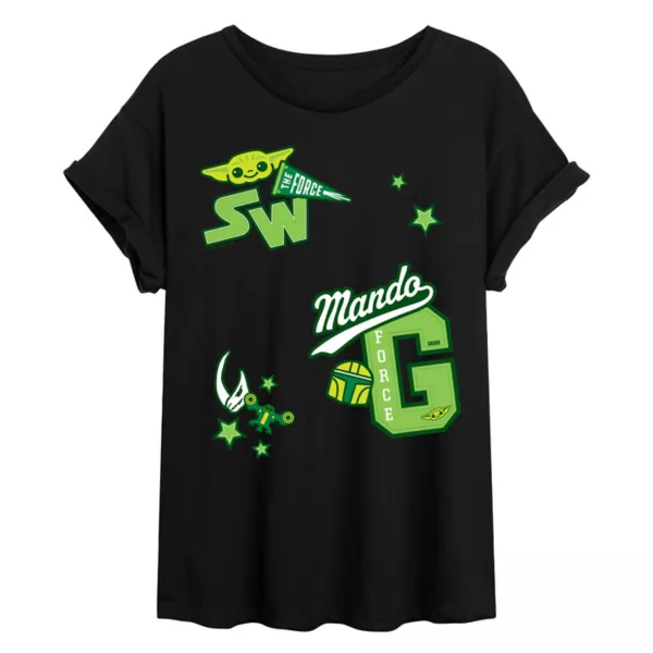 Футболка большого размера с изображением Мандалорца из колледжа для юниоров Star Wars, черный
Футболка большого размера с изображением Мандалорца из колледжа для юниоров Star Wars, черный