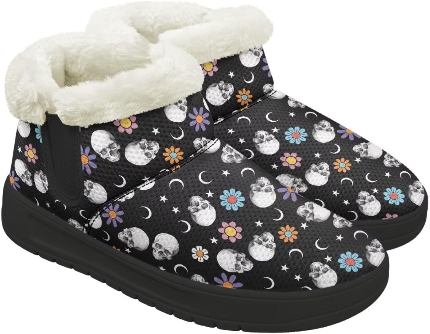 Зимние ботинки Forchrinse для женщин и мужчин, с меховой подкладкой, для ходьбы на улице, короткие, с теплой подошвой и противоскользящей стелькой, Skull Hippie Flower
Зимние ботинки Forchrinse для женщин и мужчин, с меховой подкладкой, для ходьбы на улице, короткие, с теплой подошвой и противоскользящей стелькой, Skull Hippie Flower