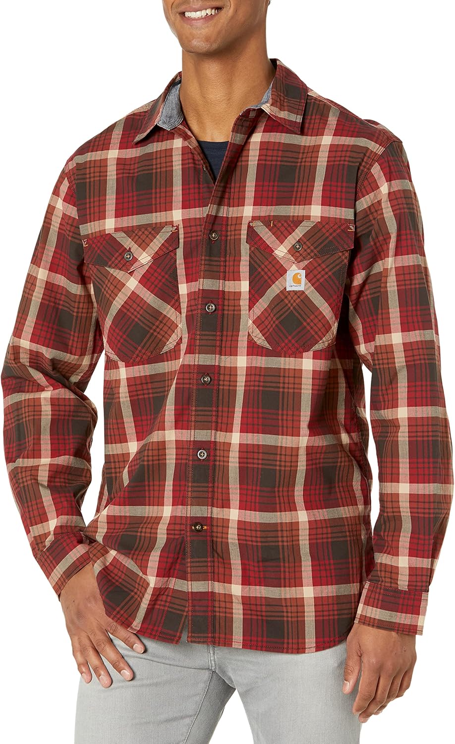 Carhartt мужская рубашка с длинным рукавом в клетку, модель Rugged Flex, свободный крой, облегченная, Oxblood
Carhartt мужская рубашка с длинным рукавом в клетку, модель Rugged Flex, свободный крой, облегченная, Oxblood