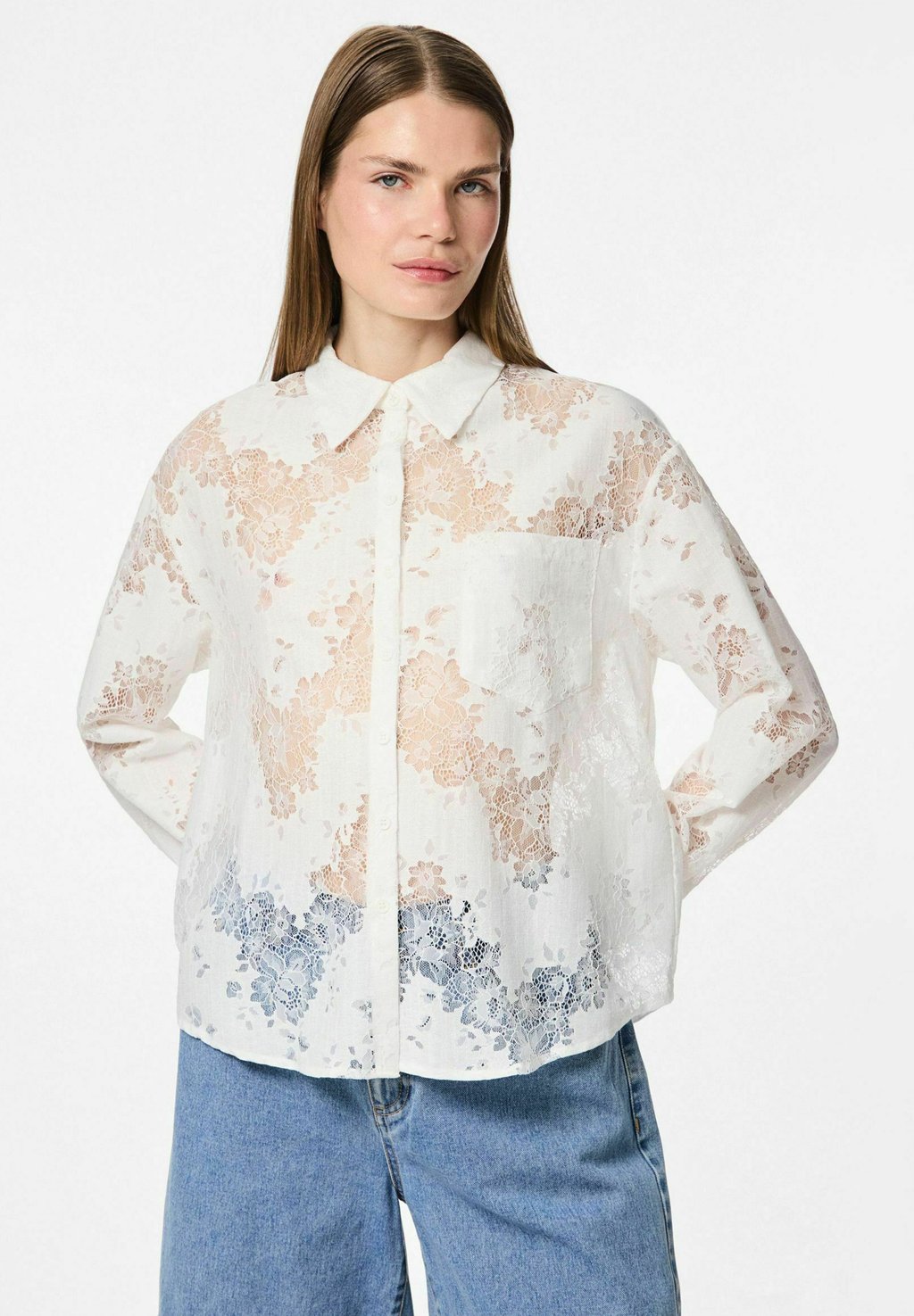 Блузка на пуговицах Pieces, кремовый
Блузка на пуговицах Pieces, кремовый