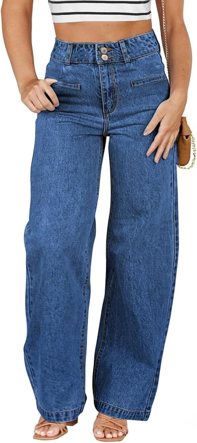 Eytino Women Plus Size Wide Leg Jeans High Waisted Stretchy Straight Leg
Eytino Women Plus Size Wide Leg Jeans High Waisted Stretchy Straight Leg