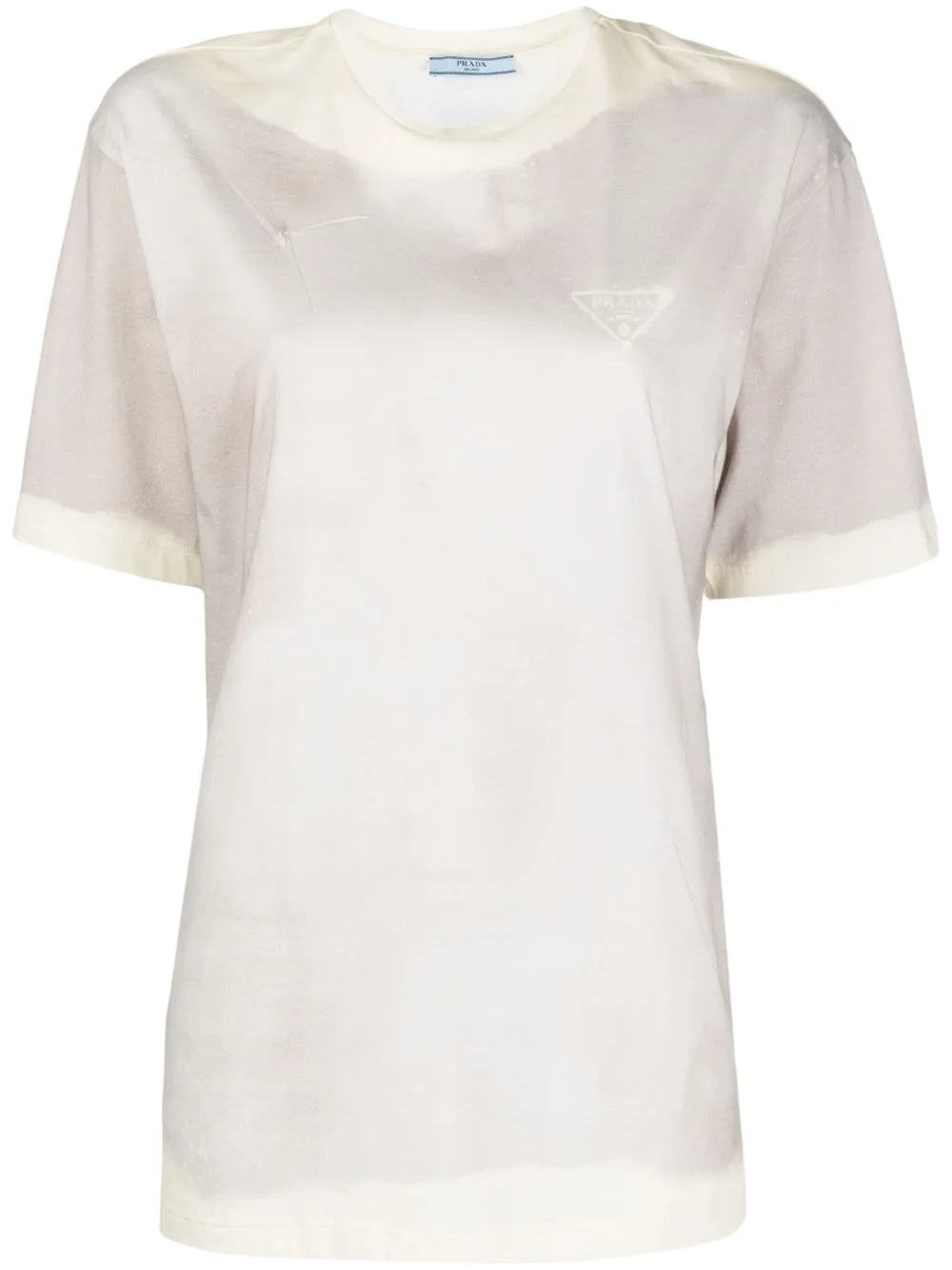 Топ с круглым вырезом и короткими рукавами Prada, нейтральный
Топ с круглым вырезом и короткими рукавами Prada, нейтральный