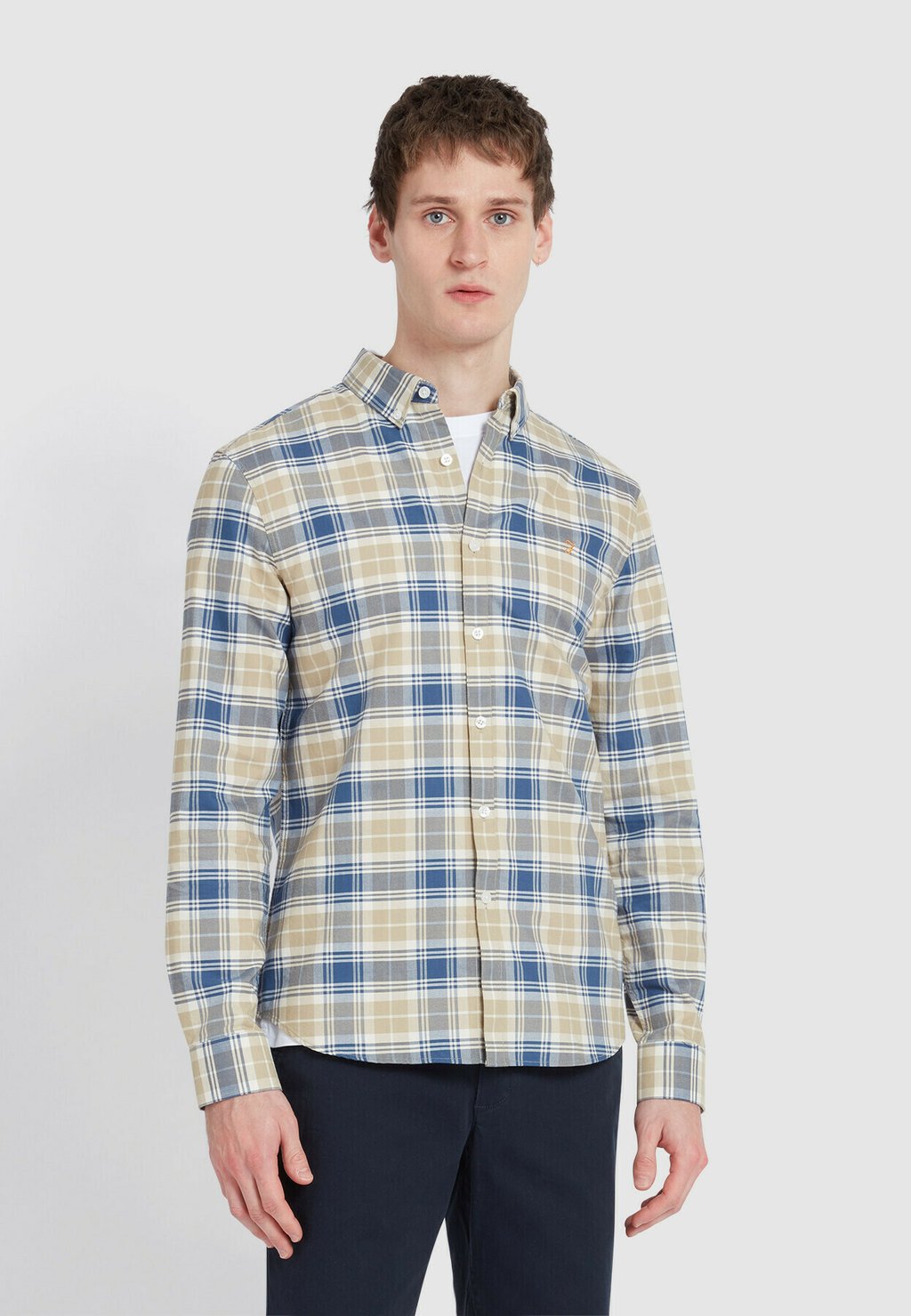 Рубашка BREWER SLIM FIT CHECK SHIRT Farah, бежевый 
Рубашка BREWER SLIM FIT CHECK SHIRT Farah, бежевый
