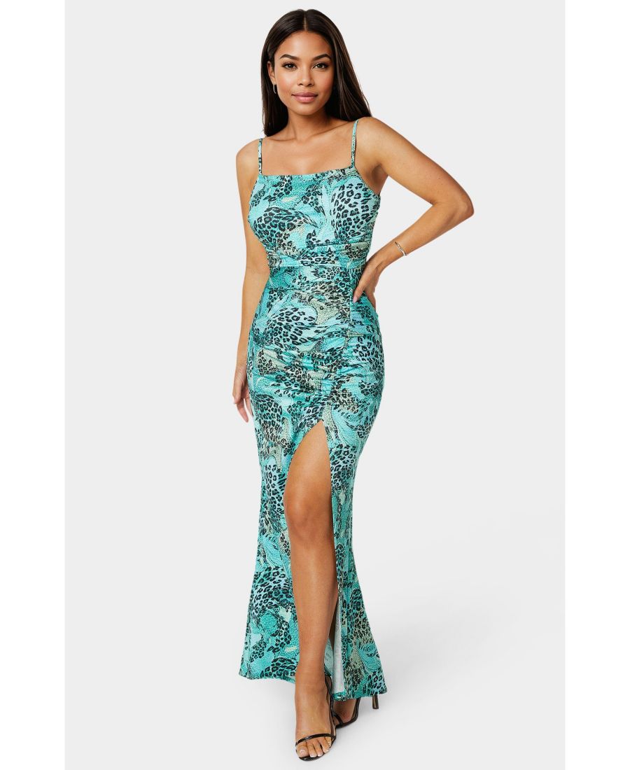 Женское платье с драпировкой, высоким разрезом и однотонной отделкой Bebe, Turquiose animal
Женское платье с драпировкой, высоким разрезом и однотонной отделкой Bebe, Turquiose animal