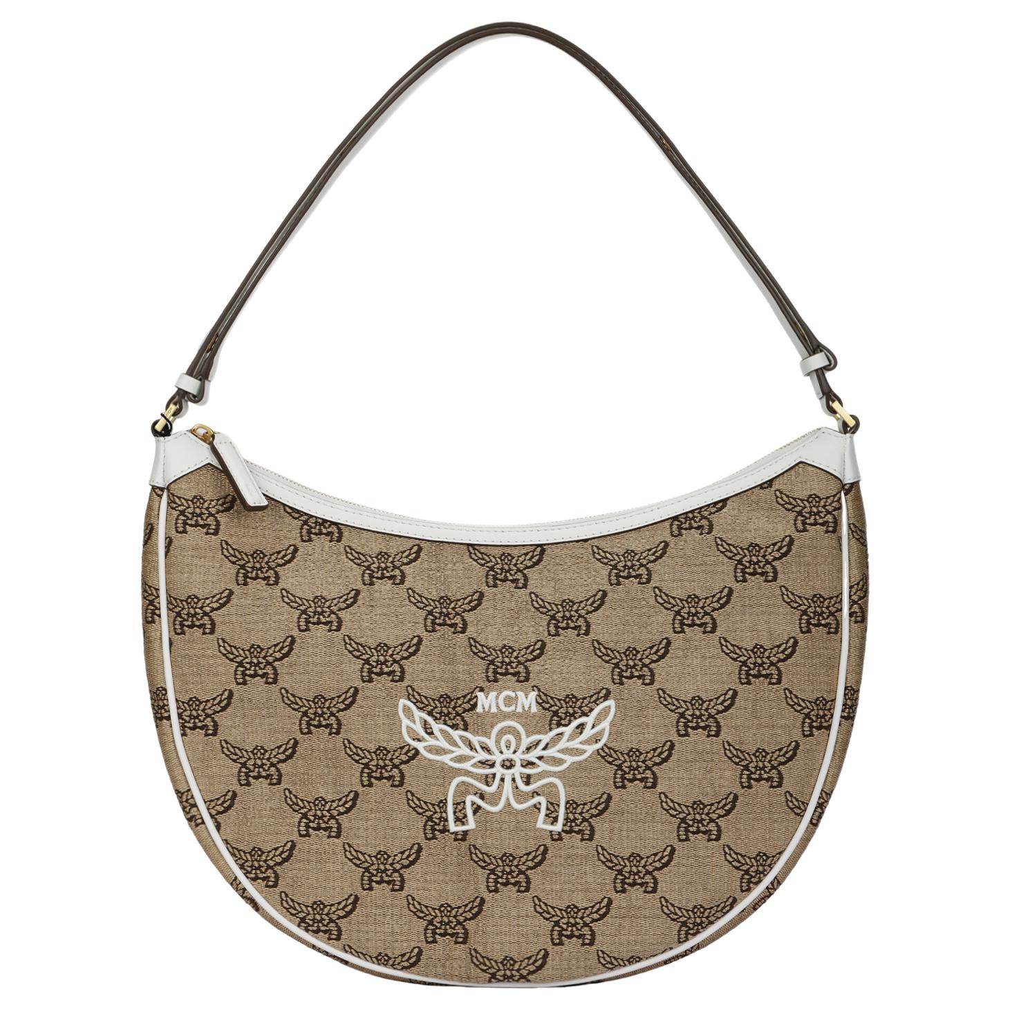 MCM Жаккардовая сумка хобо среднего размера женская бежевая
MCM Жаккардовая сумка хобо среднего размера женская бежевая