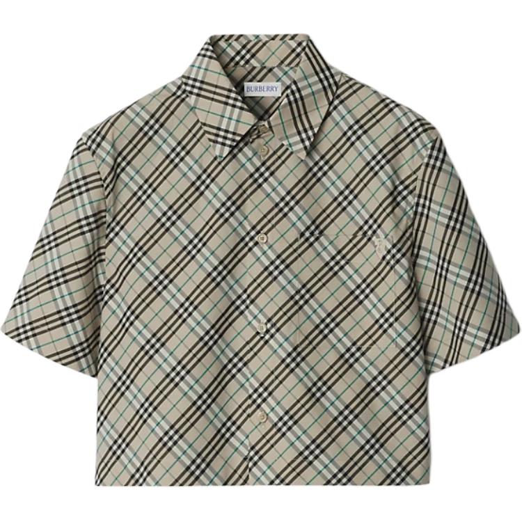 Короткая клетчатая кроп-рубашка Burberry, Valley Shell
Короткая клетчатая кроп-рубашка Burberry, Valley Shell