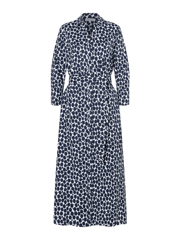 More & More Длинное платье-рубашка с принтом в горошек, сине-белого цвета
More & More Длинное платье-рубашка с принтом в горошек, сине-белого цвета