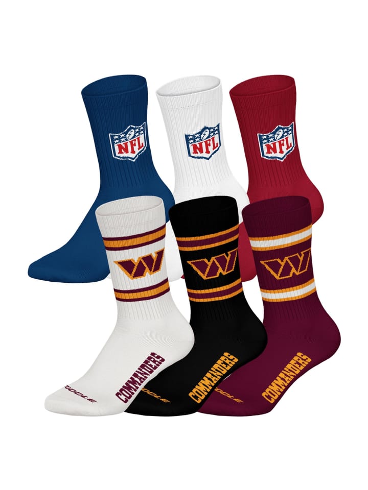 NFL Набор из 6 носков в расцветке Washington Commanders/Mix
NFL Набор из 6 носков в расцветке Washington Commanders/Mix