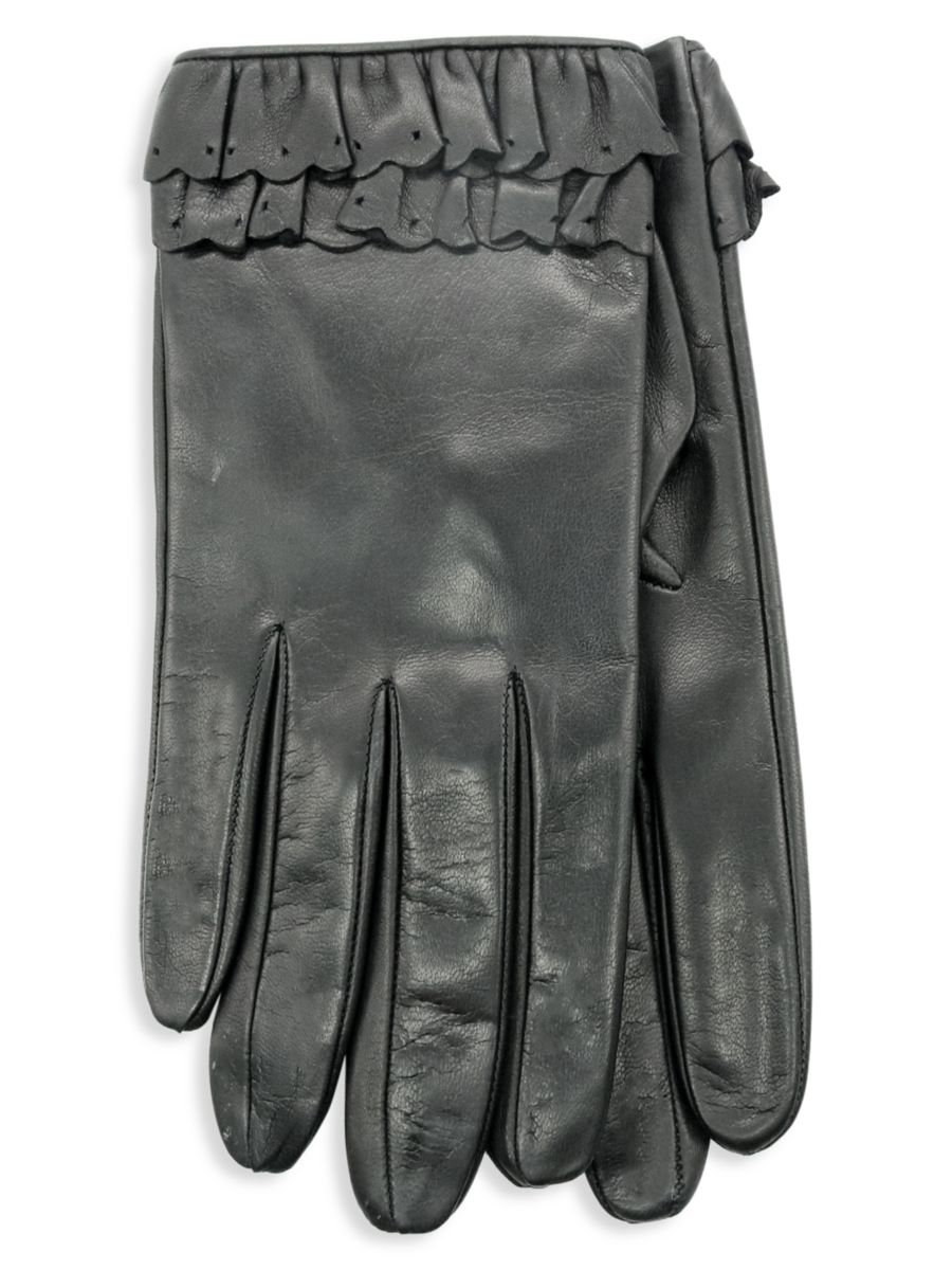 Короткие кожаные перчатки с рюшами Portolano, черный
Короткие кожаные перчатки с рюшами Portolano, черный