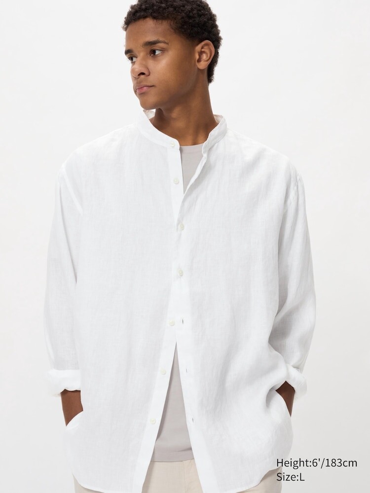 Рубашка из 100% льна премиум-класса воротник-стойка Uniqlo, цвет 00 белый
Рубашка из 100% льна премиум-класса воротник-стойка Uniqlo, цвет 00 белый