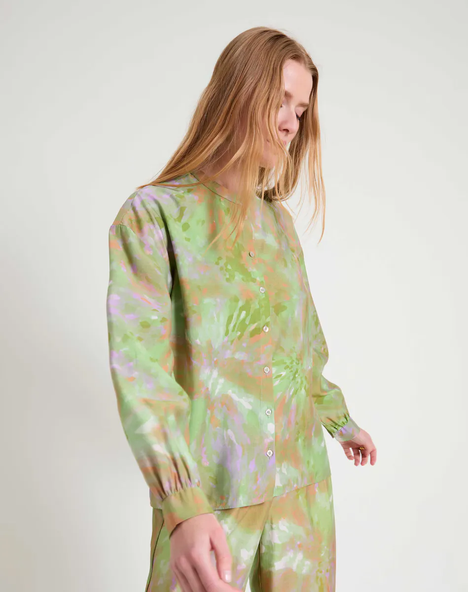 Женская рубашка с длинными рукавами и воротником Мао Naf Naf, зеленый
Женская рубашка с длинными рукавами и воротником Мао Naf Naf, зеленый