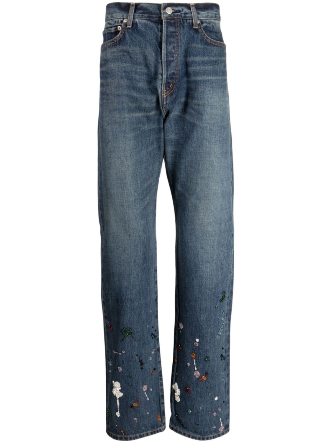 Джинсы прямого кроя с вышивкой Undercover, синий
Джинсы прямого кроя с вышивкой Undercover, синий