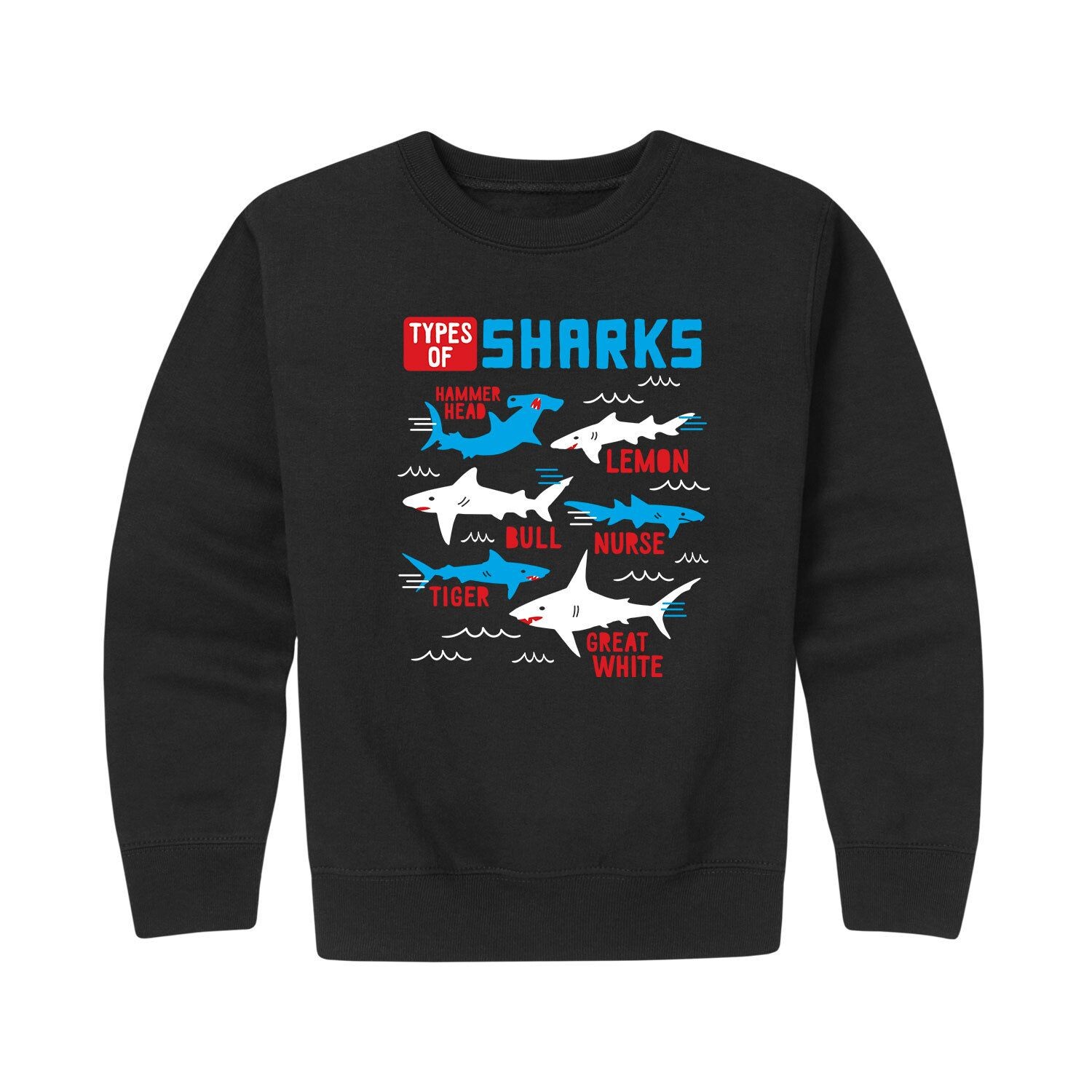 Флисовая толстовка с рисунком Type of Sharks для мальчиков 8–20 лет Licensed Character, черный 
Флисовая толстовка с рисунком Type of Sharks для мальчиков 8–20 лет Licensed Character, черный