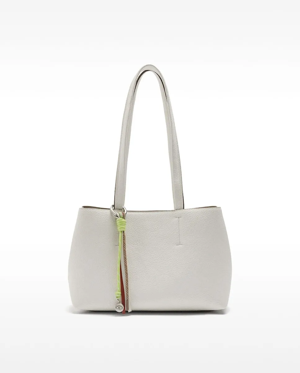 Сумка-тоут с несколькими отделениями и съемным брелоком на молнии Parfois, белый 
Сумка-тоут с несколькими отделениями и съемным брелоком на молнии Parfois, белый